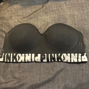 Strapless VS pink bandeau bra
